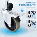 HOMCOM Shower Wheelchair, Commode Wheeled Chair with Padded Seat, Backrest