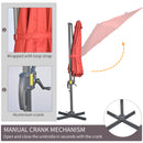 Outsunny 3 x 3(m) Cantilever Parasol Garden Umbrella with Cross Base Wine Red