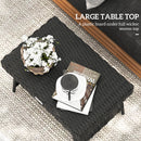 Outsunny Foldable Outdoor Coffee Table, Steel Frame Rattan Side Table