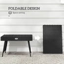 Outsunny Foldable Outdoor Coffee Table, Steel Frame Rattan Side Table