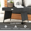 Outsunny Foldable Outdoor Coffee Table, Steel Frame Rattan Side Table