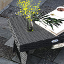 Outsunny Foldable Outdoor Coffee Table, Steel Frame Rattan Side Table