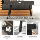 Outsunny Foldable Outdoor Coffee Table, Steel Frame Rattan Side Table