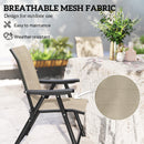 Outsunny 4PCS Folding Chair w/ Breathable Mesh Fabric Seat