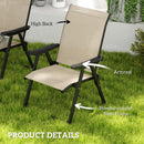 Outsunny 4PCS Folding Chair w/ Breathable Mesh Fabric Seat
