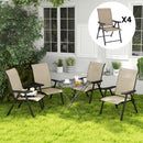 Outsunny 4PCS Folding Chair w/ Breathable Mesh Fabric Seat