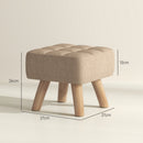 HOMCOM Grey Modern Footstool, Fabric Foot Rest With Rubber Wood Legs