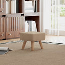 HOMCOM Grey Modern Footstool, Fabric Foot Rest With Rubber Wood Legs
