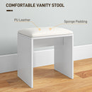 HOMCOM Dressing Table With Mirror And Stool, Makeup Desk For Bedroom, White