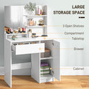 HOMCOM Dressing Table With Mirror And Stool, Makeup Desk For Bedroom, White