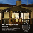 Outsunny 3.65 X 3(m) Aluminium Outdoor Gazebo W/ Hardtop Double Roof, Coffee