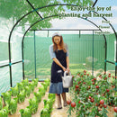 Outsunny Polytunnel Greenhouse with Doors and Mesh Windows