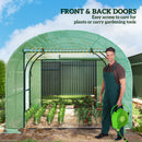 Outsunny Polytunnel Greenhouse with Doors and Mesh Windows