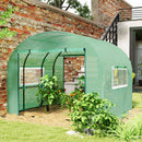 Outsunny Polytunnel Greenhouse with Doors and Mesh Windows