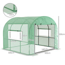 Outsunny Polytunnel Greenhouse with Doors and Mesh Windows