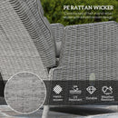 Outsunny Recliner Rattan Garden Furniture w/ Two-tier Table, Light Grey
