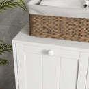 kleankin Tilt-out Laundry Storage Cabinet with 2 Compartment Hampers, White