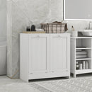 kleankin Tilt-out Laundry Storage Cabinet with 2 Compartment Hampers, White