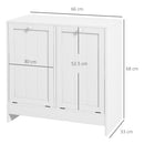 kleankin Tilt-out Laundry Storage Cabinet with 2 Compartment Hampers, White