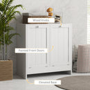 kleankin Tilt-out Laundry Storage Cabinet with 2 Compartment Hampers, White
