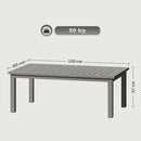 Outsunny Aluminium Outdoor Coffee Table Patio Table w/ Grey Wood Grain Effect