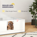 PawHut Dog Whelping Box with Whelping Pad, Adjustable Entrance - White