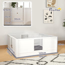 PawHut Dog Whelping Box with Whelping Pad, Adjustable Entrance - White