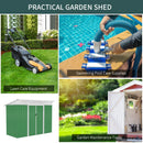 Outsunny Metal Garden Shed 7.6 x 4.3ft - Green
