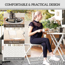 Outsunny 3 Pieces Outdoor Bistro Set, Glass Top Table and Chairs, White