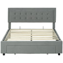 HOMCOM Double Bed Frame with Storage and Adjustable Velvet Headboard