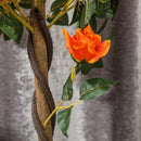 Outsunny Set of 2 90cm Artificial Rose Tree, Fake Decorative Plant
