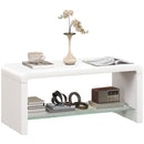 HOMCOM High Gloss Storage Coffee Table, Centre Table for Living Room, White