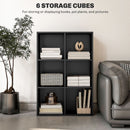 HOMCOM Cubic Cabinet Bookcase Storage Shelves for Home Office, Black