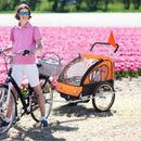 HOMCOM Collapsible Bike Trailer for Kids - Orange