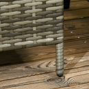 Outsunny 3 Pieces Rattan Bistro Set w/ Adjustable Backrest