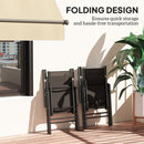 Outsunny 2PCS Folding Chair w/ Breathable Mesh Back and Seat, Light Grey