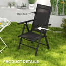 Outsunny 2PCS Folding Chair w/ Breathable Mesh Back and Seat, Light Grey