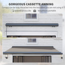 Outsunny DIY Retractable Canopy with Remote Controller for Patio, Light Grey