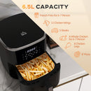 HOMCOM 6.7L Air Fryer w/ Digital Display Rapid Air Circulation Cookbook