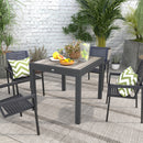 Outsunny Extendable Outdoor Dining Table Aluminium Rectangle Patio Table Grey