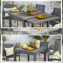 Outsunny Extendable Outdoor Dining Table Aluminium Rectangle Patio Table Grey