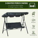 Outsunny Swing Chair 3-Seater -Dark Grey