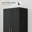 HOMCOM Wardrobe for Bedroom, Double Wardrobe with Hanging Rail