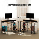 HOMCOM Gaming Desk with Monitor Stand and Sliding Keyboard Tray