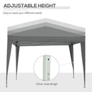 Outsunny 3mx3m Pop Up Gazebo Party Tent Canopy Marquee with Storage Bag Grey
