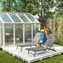 Outsunny Set of 2 Garden Sun Loungers, Folding Chaise Lounge Chairs, Grey