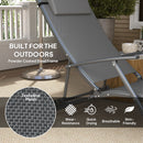 Outsunny Set of 2 Garden Sun Loungers, Folding Chaise Lounge Chairs, Grey