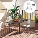 Outsunny Folding Chair With Steel Frame, Garden Chair Set, White