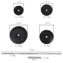 HOMCOM Dumbbell and Barbell Set with 65kg Adjustable Weights, for Home Gym