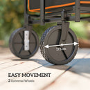 Outsunny 160L Folding Trolley Cart W/ Adjustable Handle